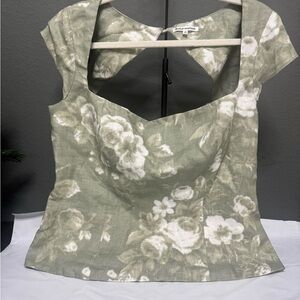 Reformation Sage Floral Blouse